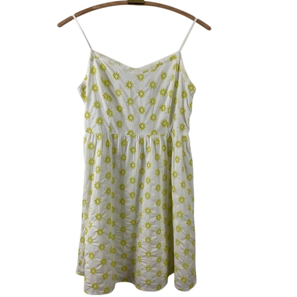 Old Navy White & Yellow Eyelet Sundress Size Medium